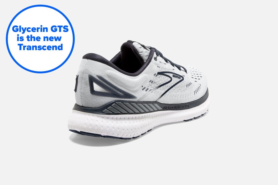 Brooks Glycerin GTS 19 Road Running Shoes Womens White/Grey 076459-SXQ